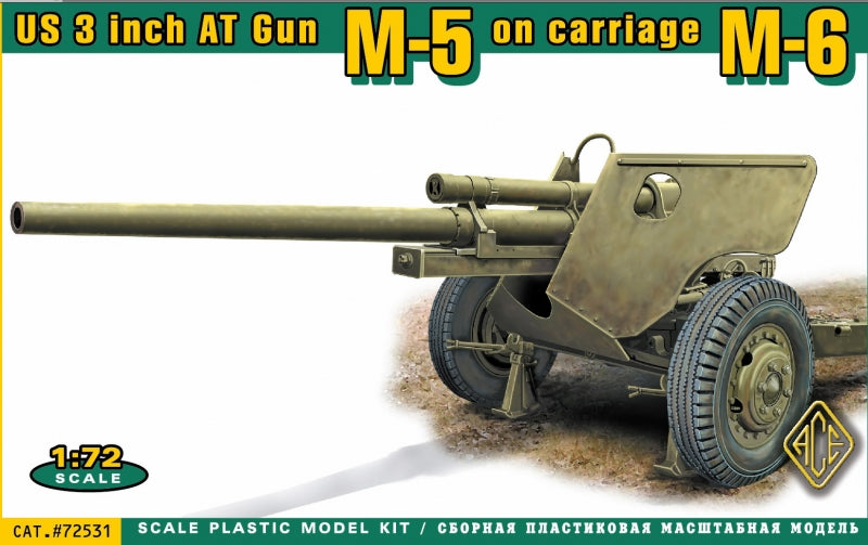 1/72 US 3 inch AT gun M-5 on carriage M-6 - Hobby Sense