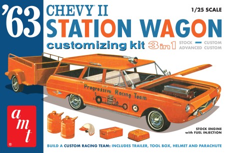 1/25 1963 Chevy II Customizing Station Wagon (3 in 1) w/Trailer - Hobby Sense