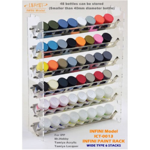 Infini Paint Organizer Display Stand (6 rows of wide type for Tamiya/Mr. Hobby) - Hobby Sense