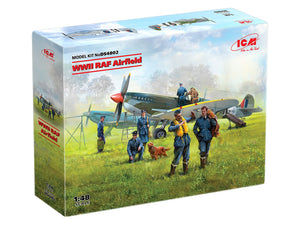 1/48 WWII RAF Airfield  - Spitfire Mk.IX, Spitfire Mk.VII, with Pilots and Ground Personnel - Hobby Sense