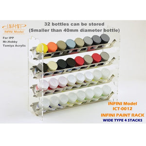 Infini Paint Organizer Display Stand (4 rows of wide type for Tamiya & Mr. Color) - Hobby Sense