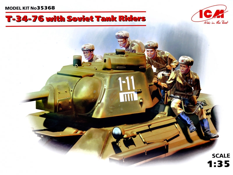 1/35 T34-76 with Soviet tank riders - Hobby Sense