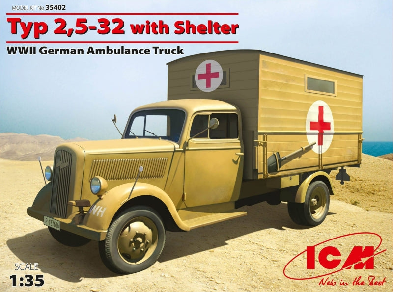 1/35 Typ 2,5-32 with shelter, WWII German ambulance - Hobby Sense