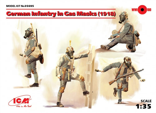 1/35 German Infantry in Gas Masks - Hobby Sense