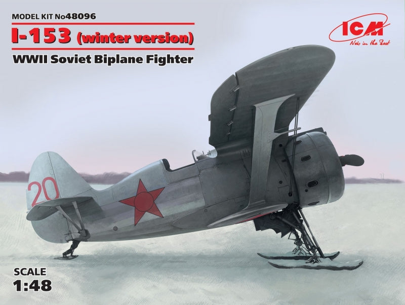 1/48 I-153 Chaika WWII Soviet biplane fighter (winter version) - Hobby Sense