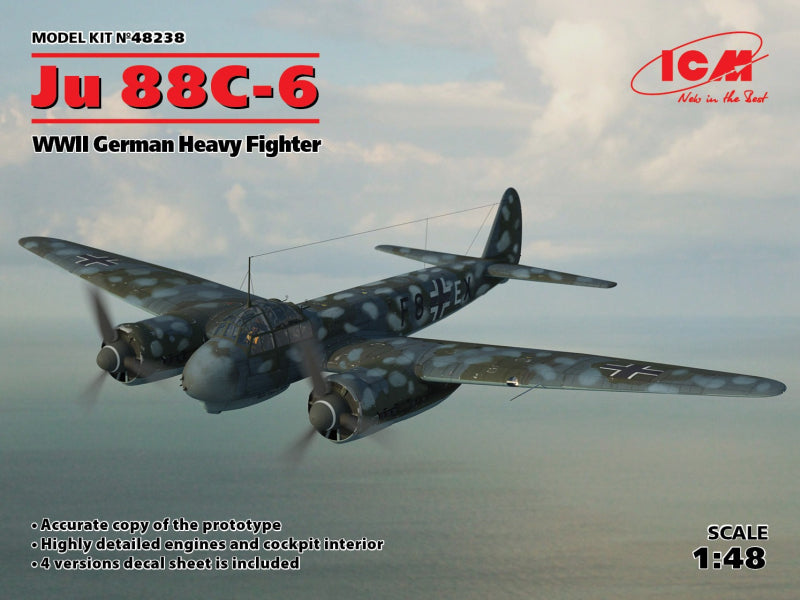 1/48 Junkers Ju 88С-6, WWII German Heavy Fighter - Hobby Sense