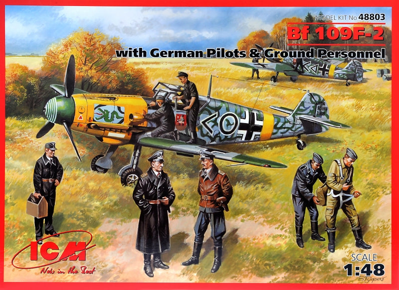 1/48 Bf-109F-2 with German pilots & ground personnel - Hobby Sense