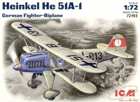 1/72 Heinkel He-51 A1 German fighter-biplane - Hobby Sense