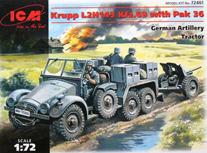 1/72 Krupp L2H143 Kfz.69 German tractor with PaK-36 gun - Hobby Sense