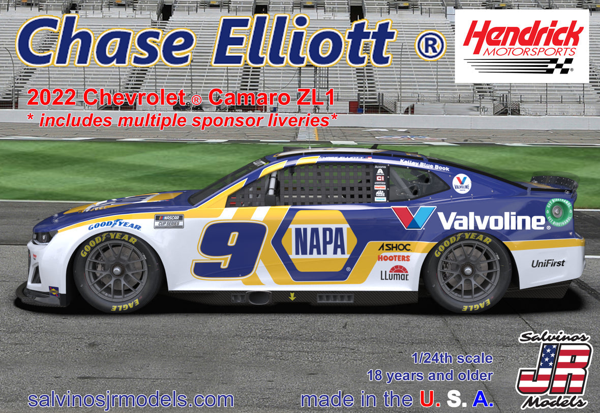 1/24 Chase Elliott Chevrolet Camaro 2022 NEXT GEN Multiple Livery - Hobby Sense