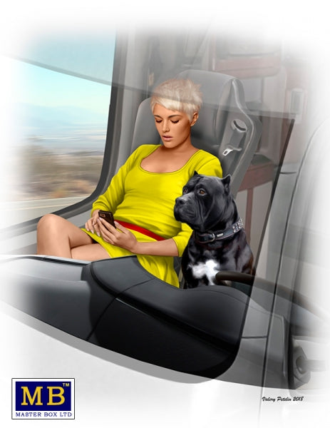 Truckers series. Joni (Lookout) Johnson & her dog Maxx - Hobby Sense