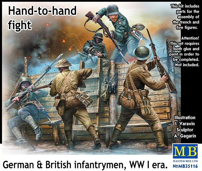 1/35 Hand-to-hand fight, German & British infantrymen, WW I era - Hobby Sense