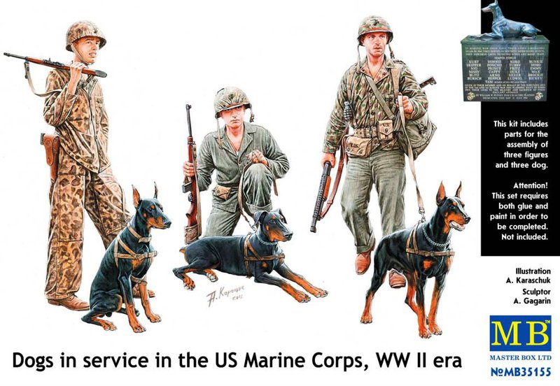 1/35 Dogs in service in the US Marine Corps, WW II era - Hobby Sense