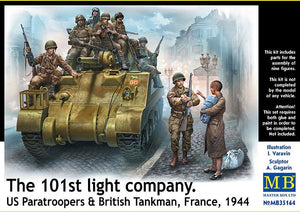 1/35 101th light company. US paratroopers and British tankman, France, 1944 - Hobby Sense