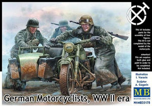 1/35 German Motorcyclists, WWII era - Hobby Sense