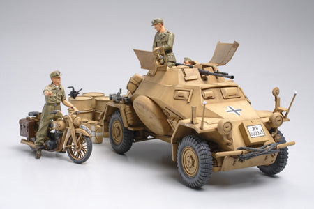 1/35 SdKfz 222 w/DKW Motorcycle Afrika Korps - Hobby Sense