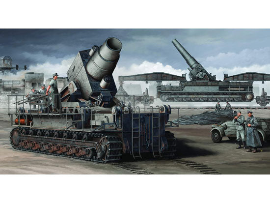 1/35 Morser Karl-Gerat 040/041 (Initial Version) on Railway Transport Carrier - Hobby Sense