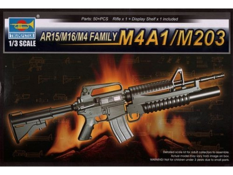 1/3 AR15/M16/M4 FAMILY-M4A1/M203 with Display Shelf - Hobby Sense