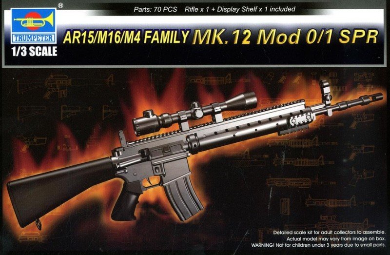 1/3 AR15/M16/M4 FAMILY-MK.12 Mod 0/1 SPR with Display Shelf - Hobby Sense