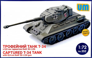 T-34 captured tank with 8,8 cm KwK 36L/36 gun - Hobby Sense