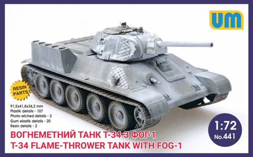 T-34 flame-thrower tank with FOG-1 - Hobby Sense