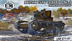 Vickers E Mk.A British tank (made for Poland), plastic tracks - Hobby Sense