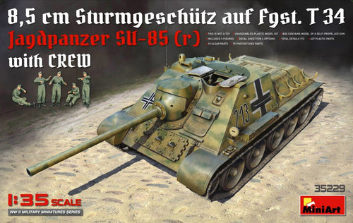 1/35 Jagdpanzer SU-85 ( r ) with Crew - Hobby Sense